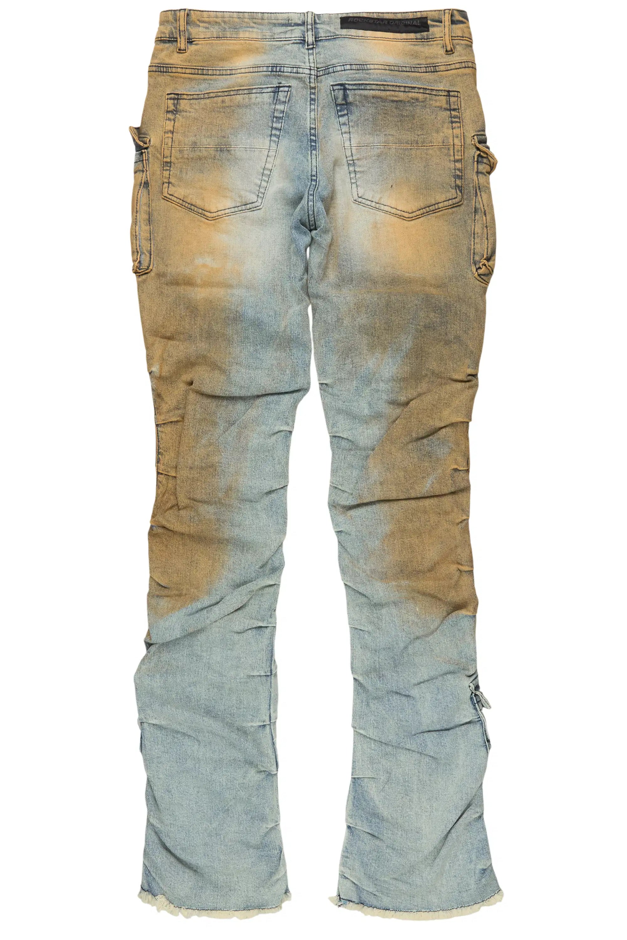 Gentry Dirty Blue Stacked Flare Jean