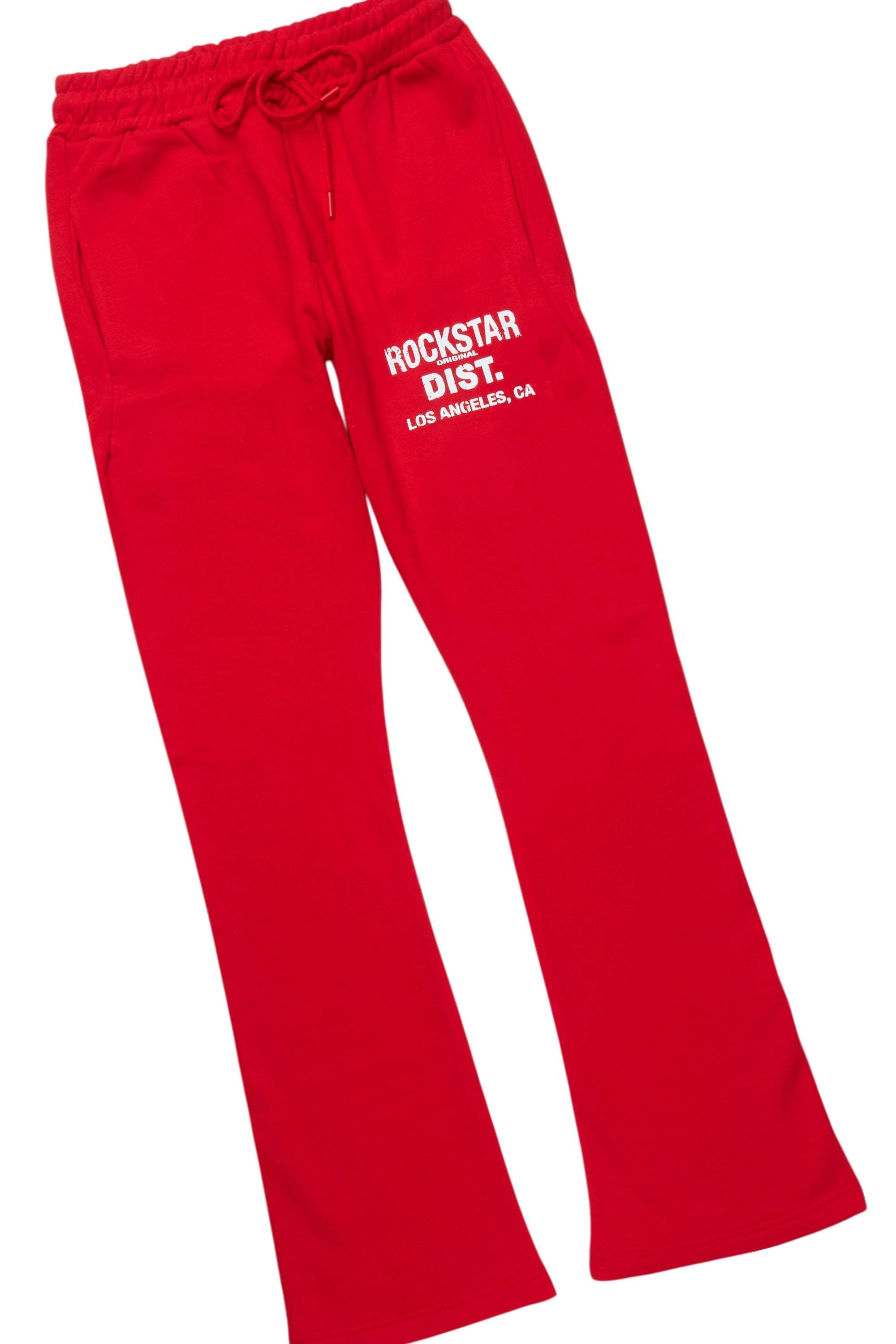 Lake White/Red Oversized T-Shirt/Stacked Track Pant Set