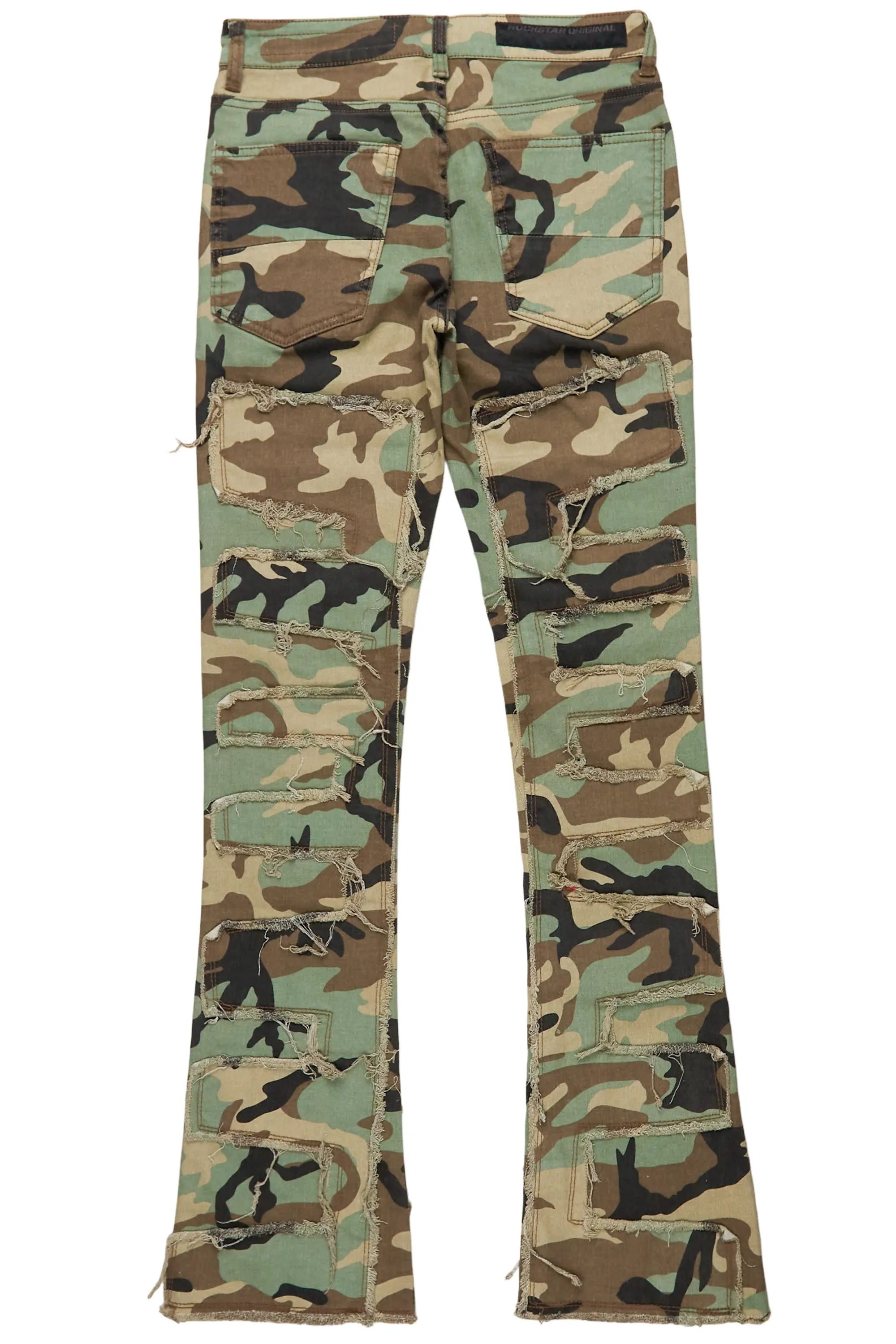 Shake Faded Camo Stacked Flare Jean