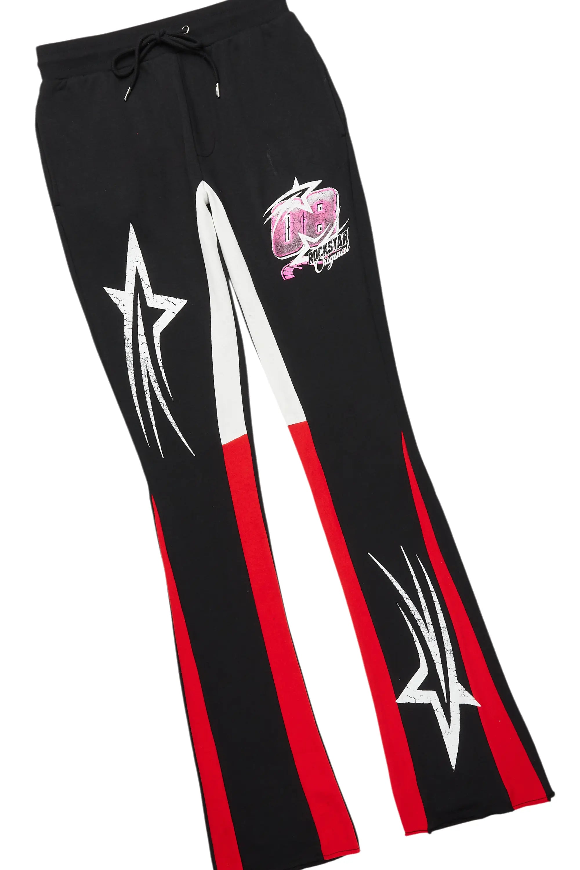 Kastell Black Hoodie/Stacked Flare Track Pant Set