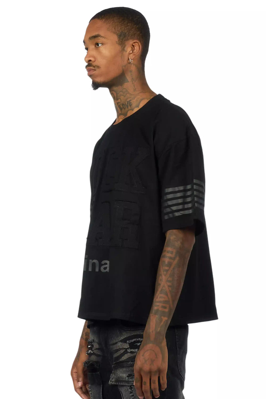 Rulik Black Boxy Crop T-Shirt