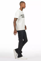 Machete Jet Black Rhinestone Stacked Flare Jean