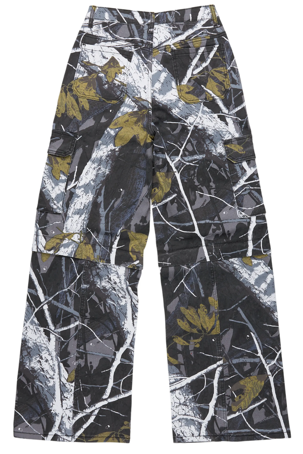 Precious Black Tree Camo Baggy Stacked Jean