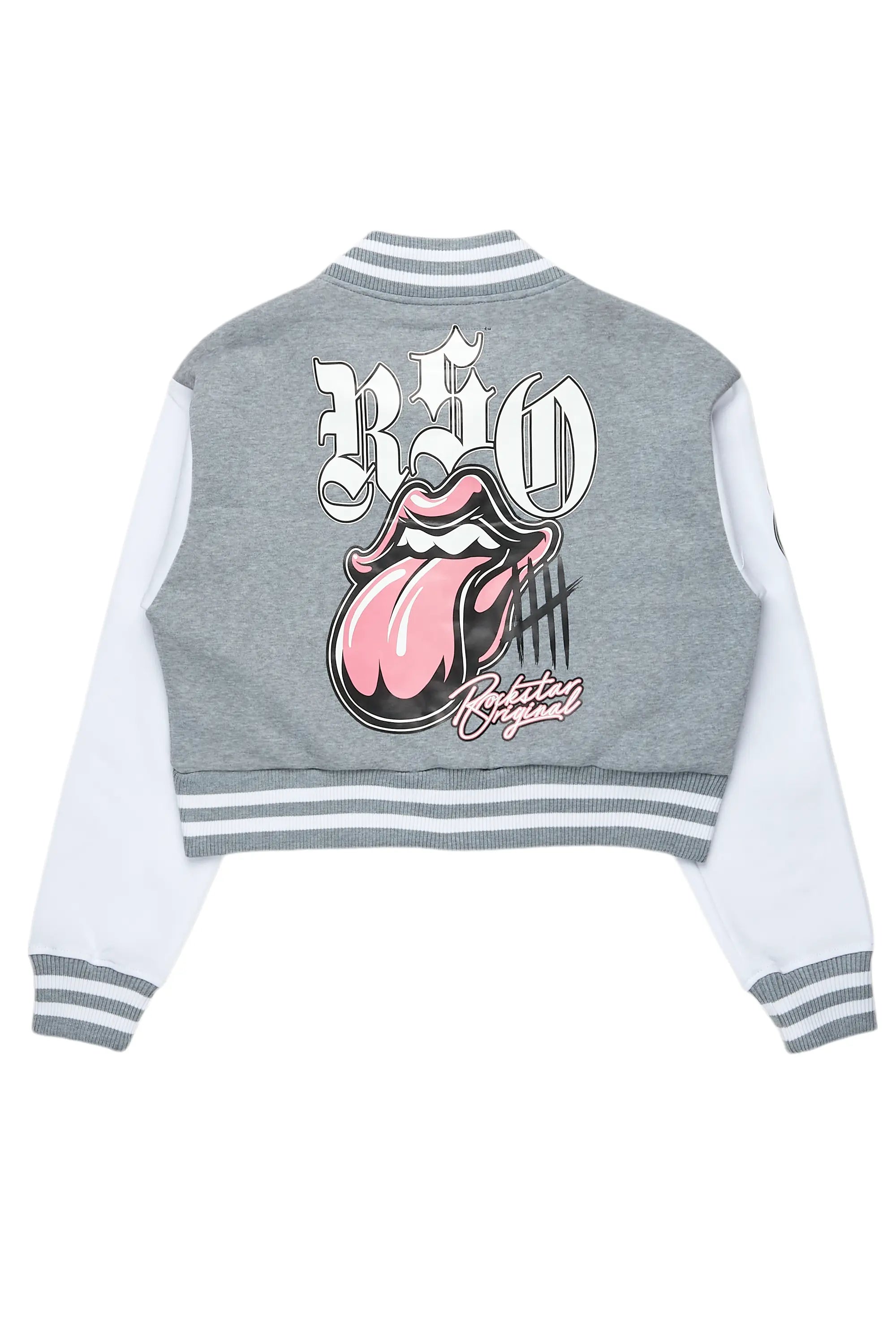 Suzette Heather Grey Varsity Jacket