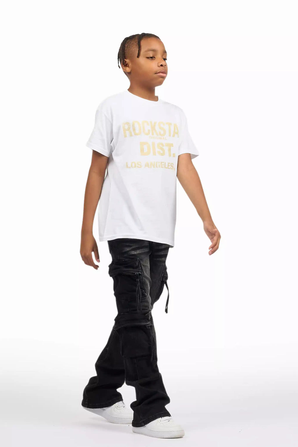 Boys Rodion Dark Grey Slim Fit Cargo Jean