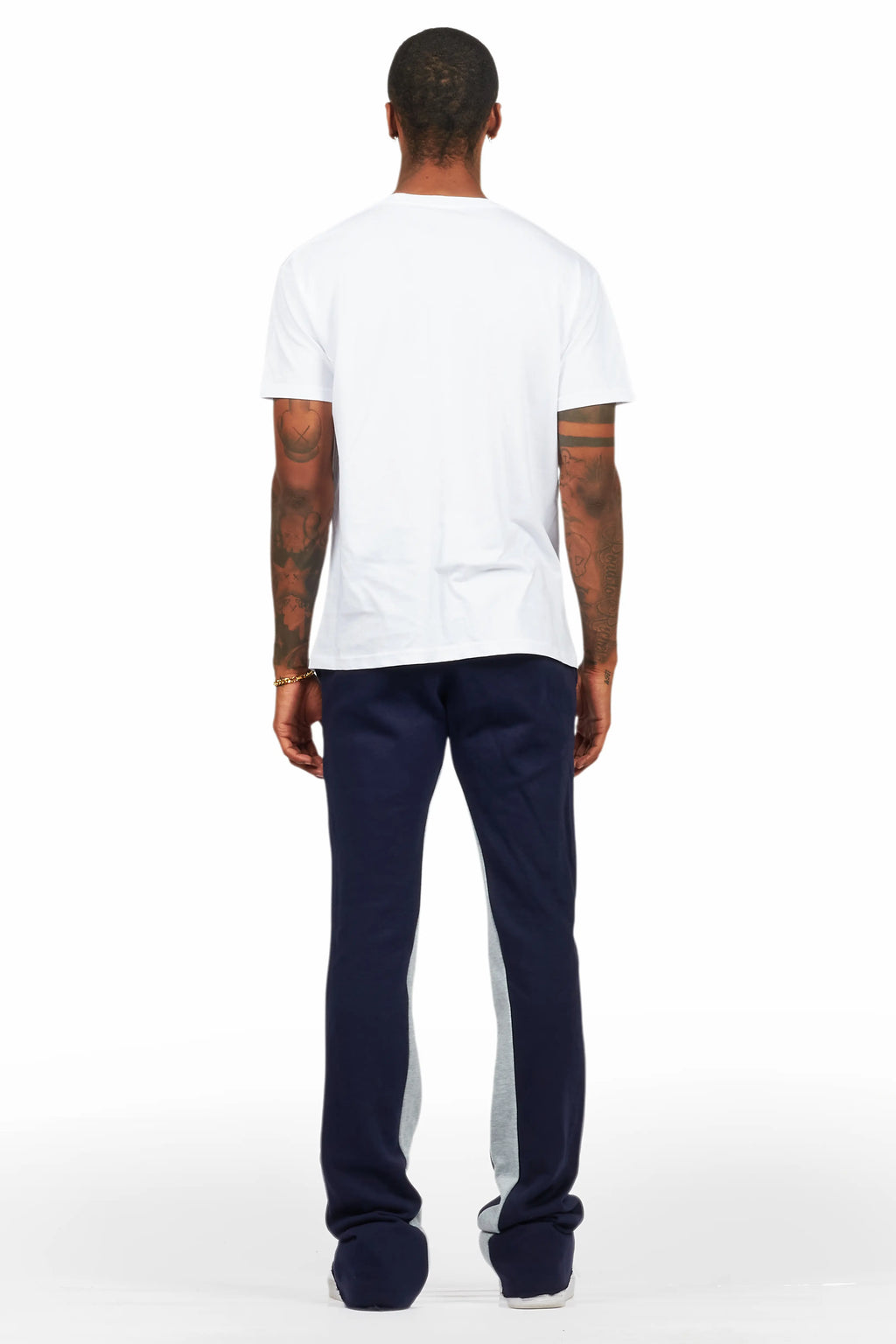 Kastell White/Navy T-Shirt/Stacked Baggy Track Pant Set
