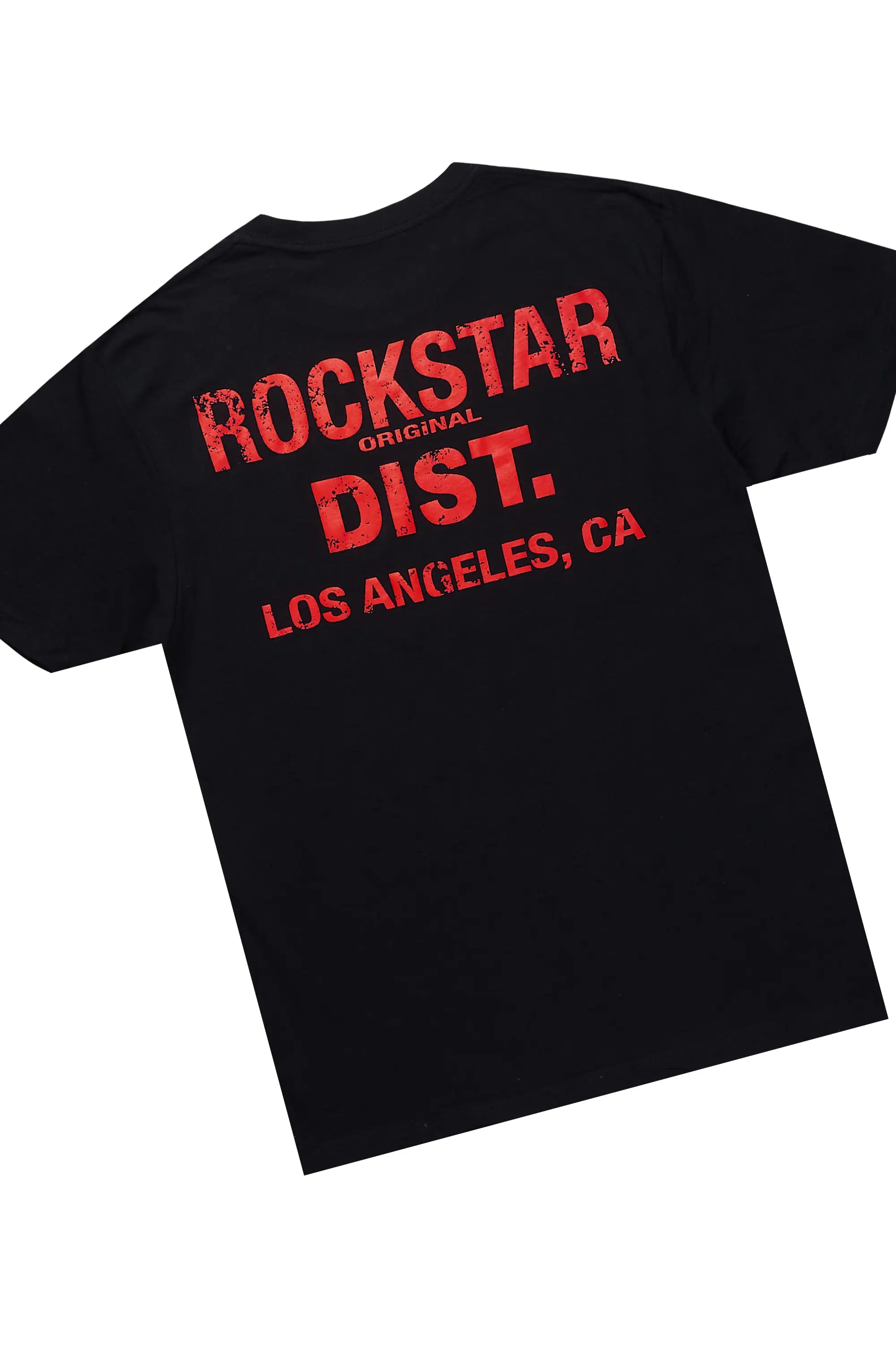 Akos Black/Red Tint T-Shirt/Denim Short Set