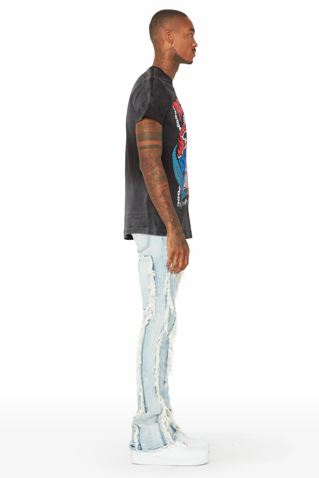 Tristan Blue Stacked Flare Jean