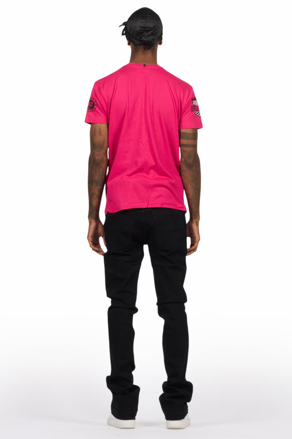 Amos Fuchsia Graphic T-Shirt & Dag Black Jean Bundle