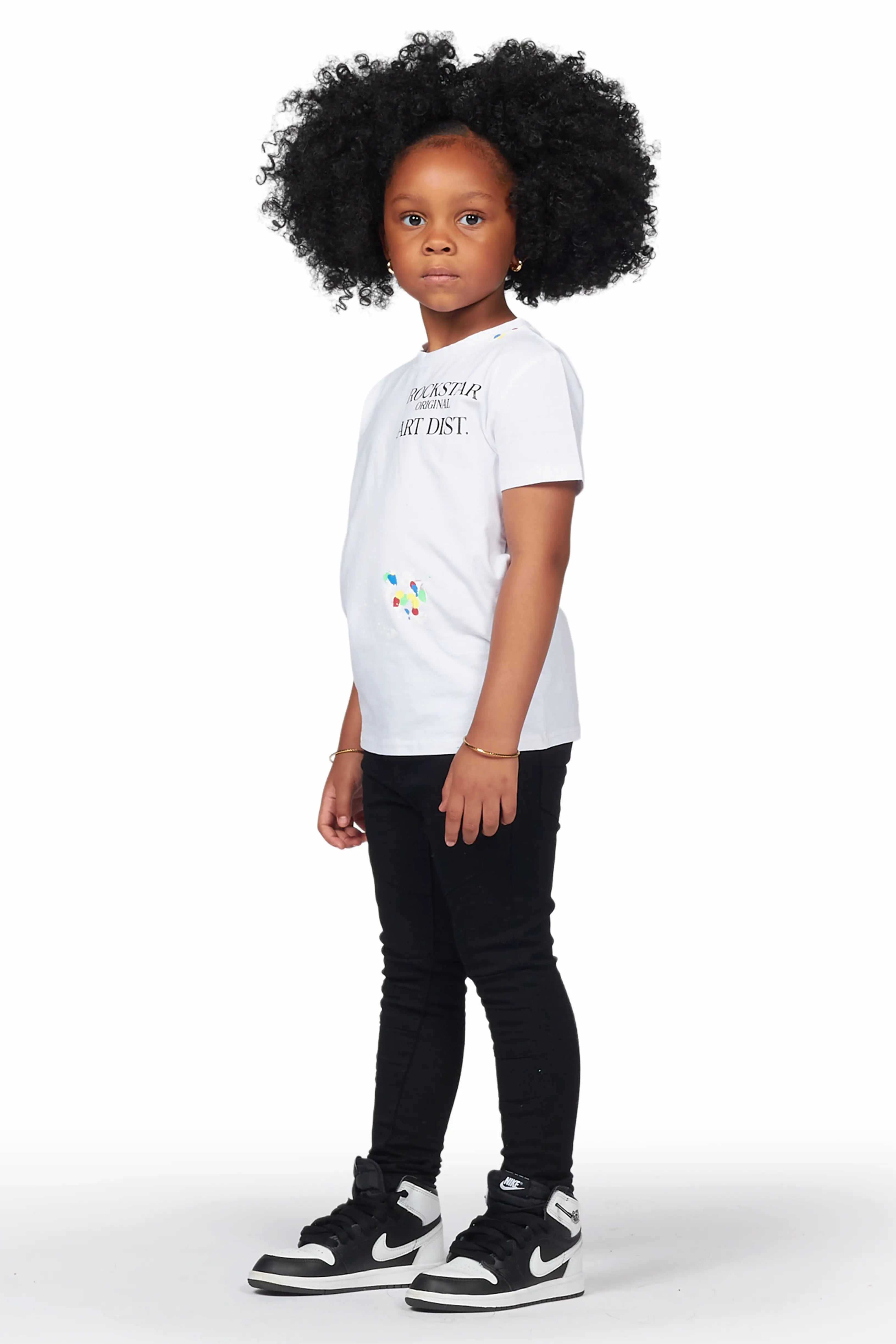 Girls Hale Black Biker Skinny Jean