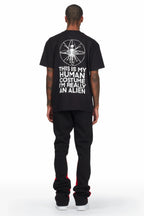 Yarden Black T-Shirt Stacked Flare Track Set