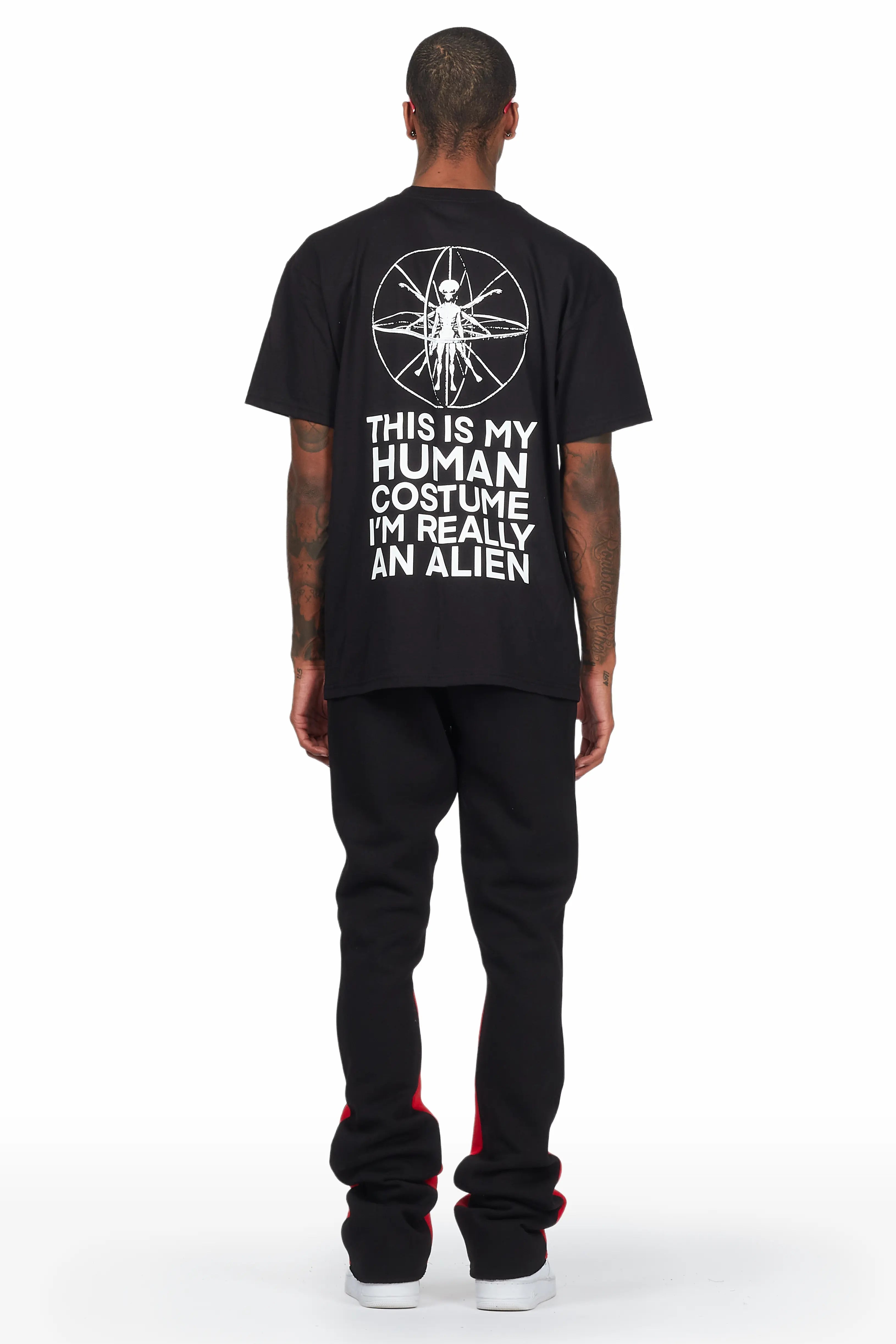 Yarden Black T-Shirt Stacked Flare Track Set