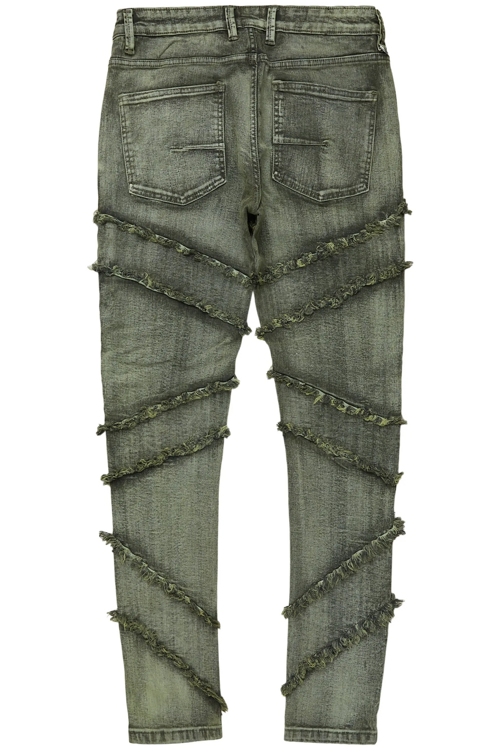 Ebrill Green Patchwork Skinny Fit Jean