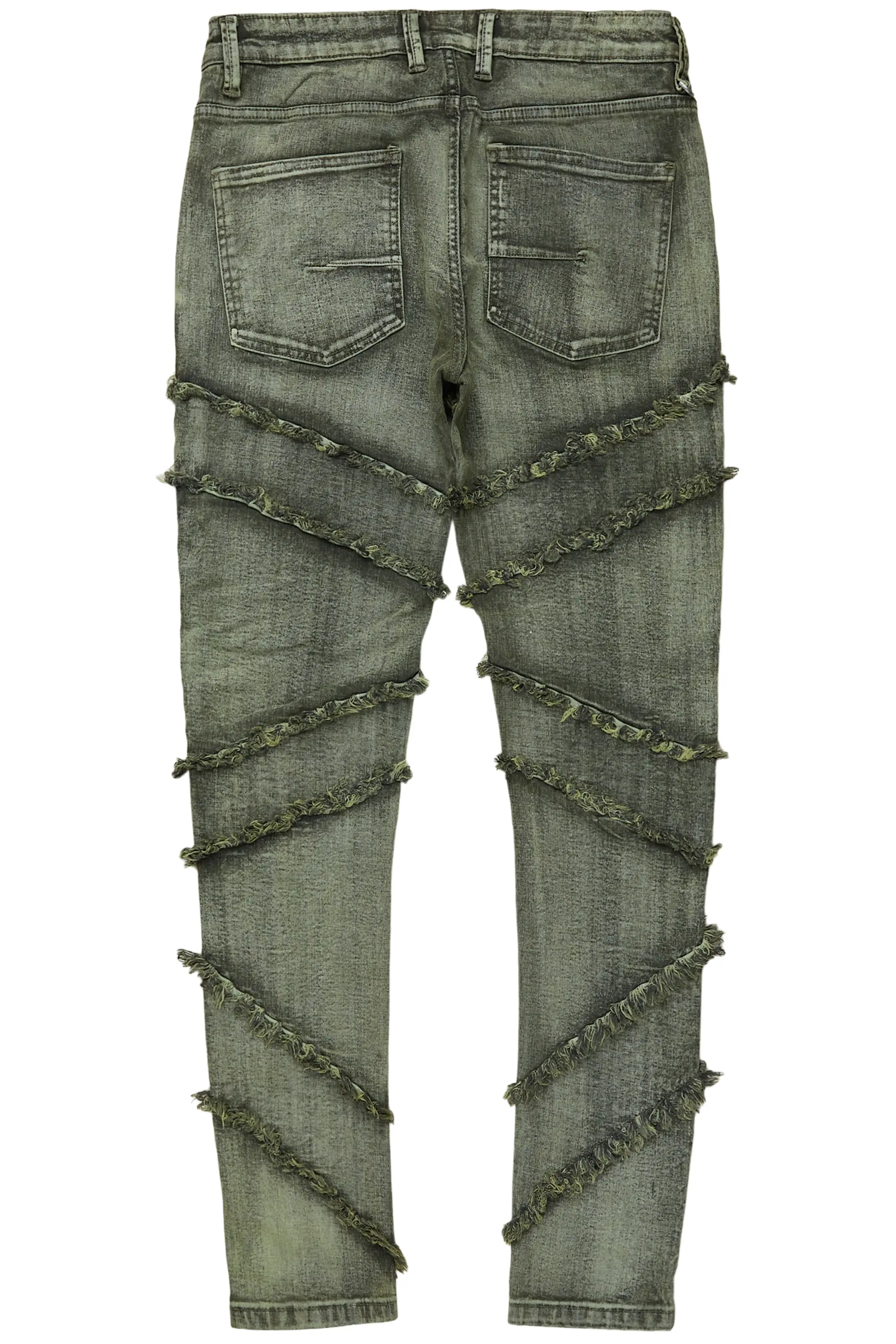 Ebrill Green Patchwork Skinny Fit Jean
