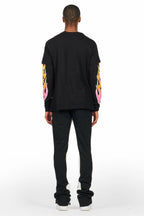 Quito Double Layer T-Shirt/Stacked Baggy Track Pant Set