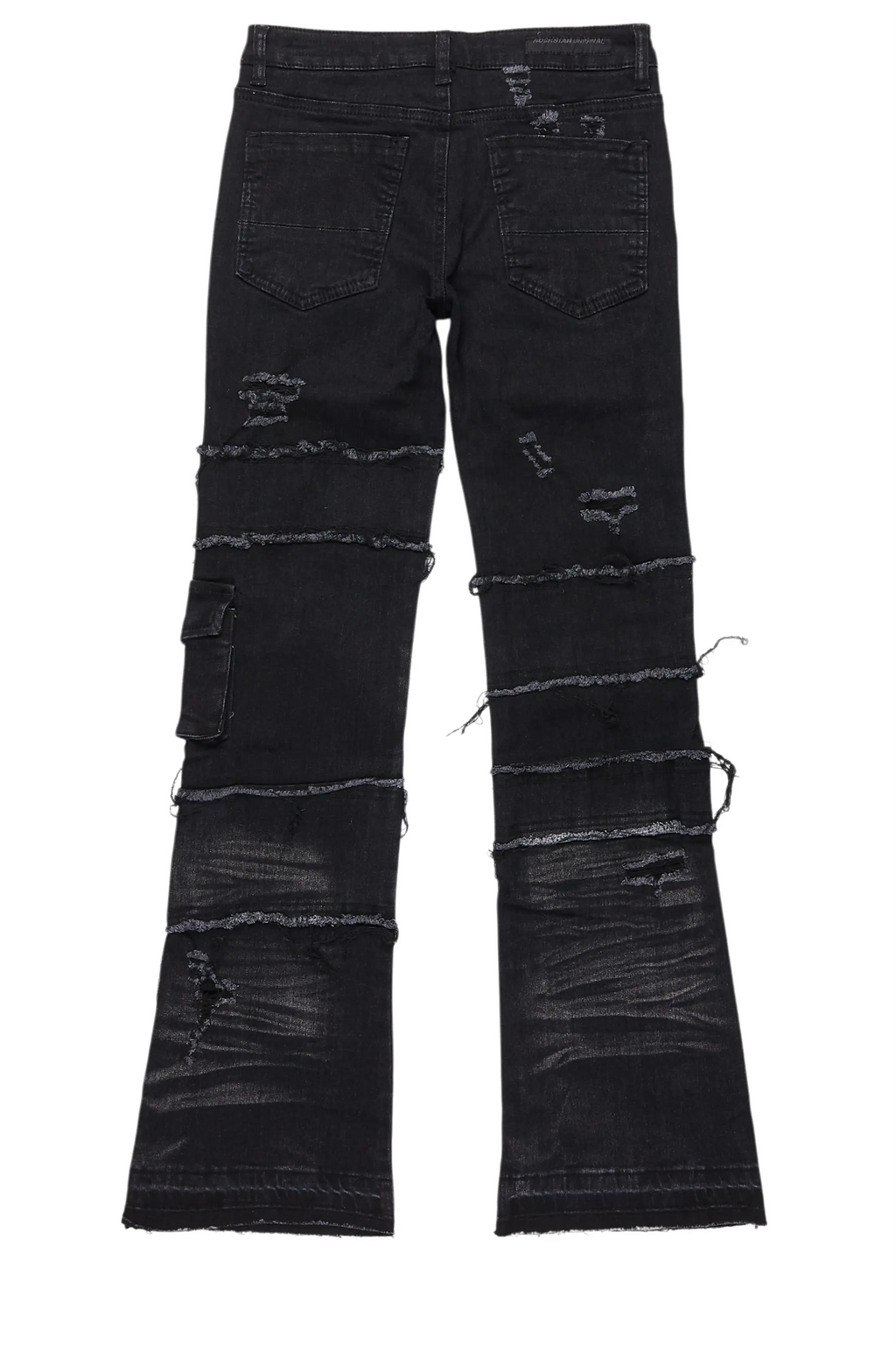 Boys Folant Black Slim Stacked Flare Jean