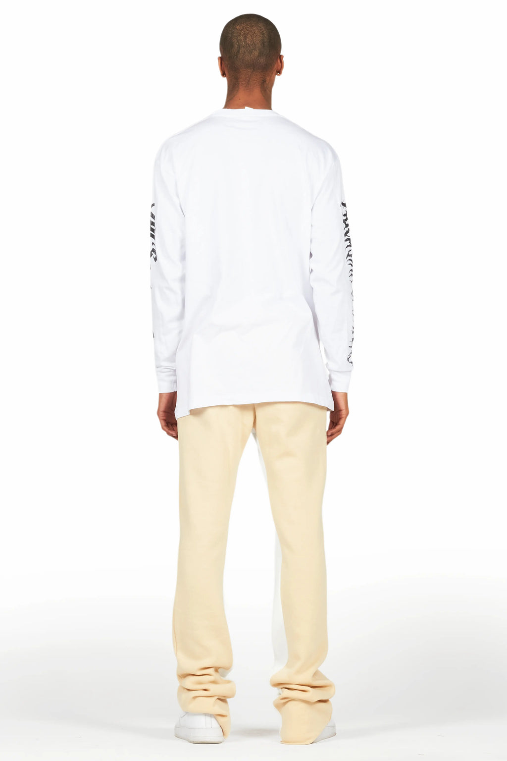 All Seeing Eyes White/Beige Long Sleeve T-Shirt/Baggy Pant Set