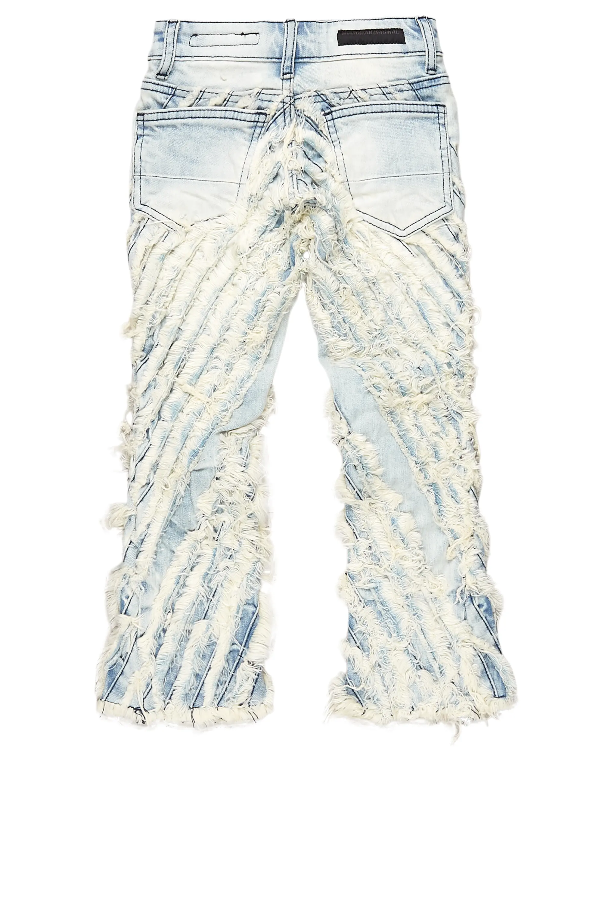 Girls Figgy Light Blue Stacked Flare Jean