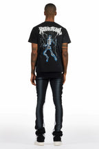 Deathrow Black T-Shirt/Stacked Flare Pant Set