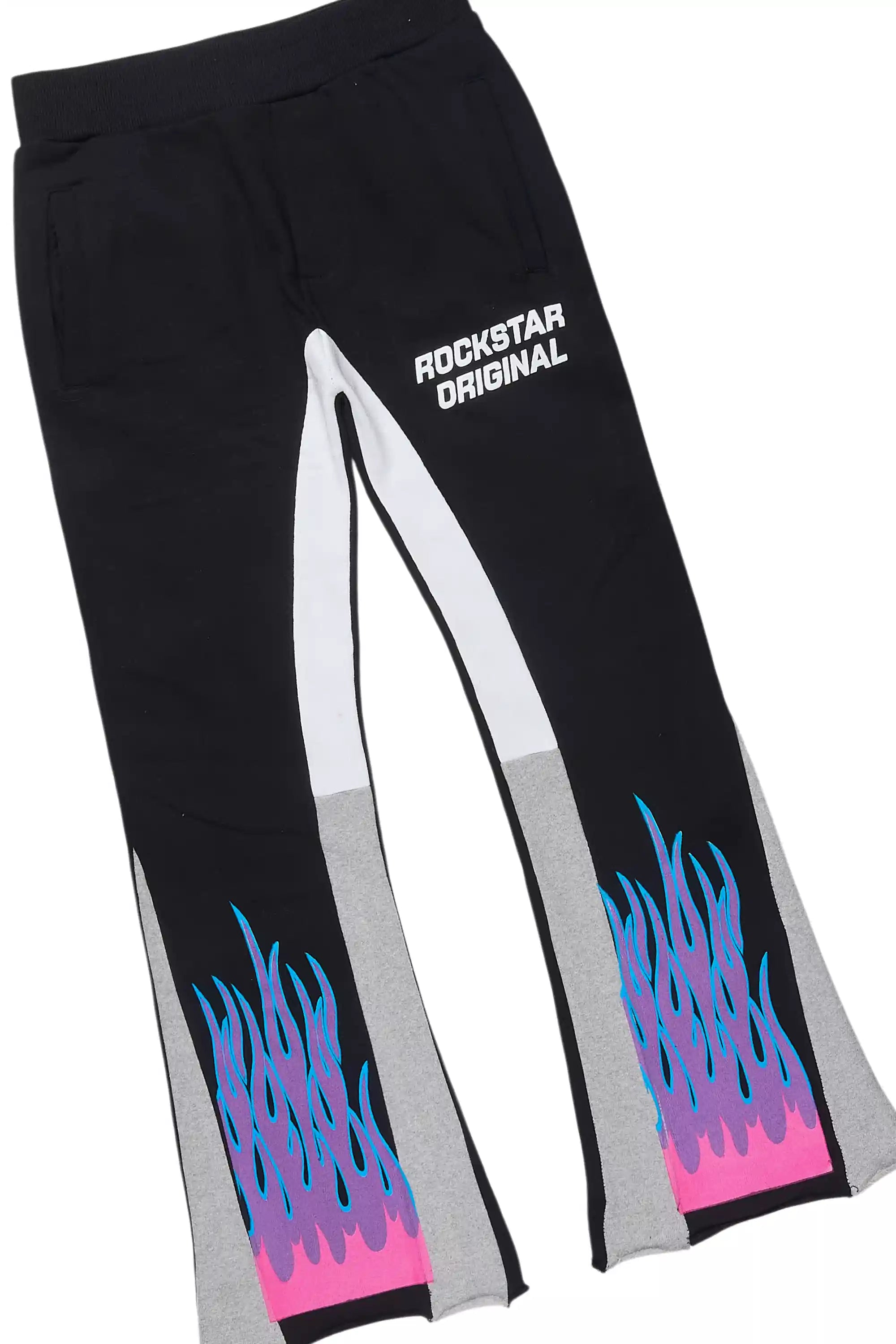 Girls Roen Black/Lavender Stacked Flare Track Set