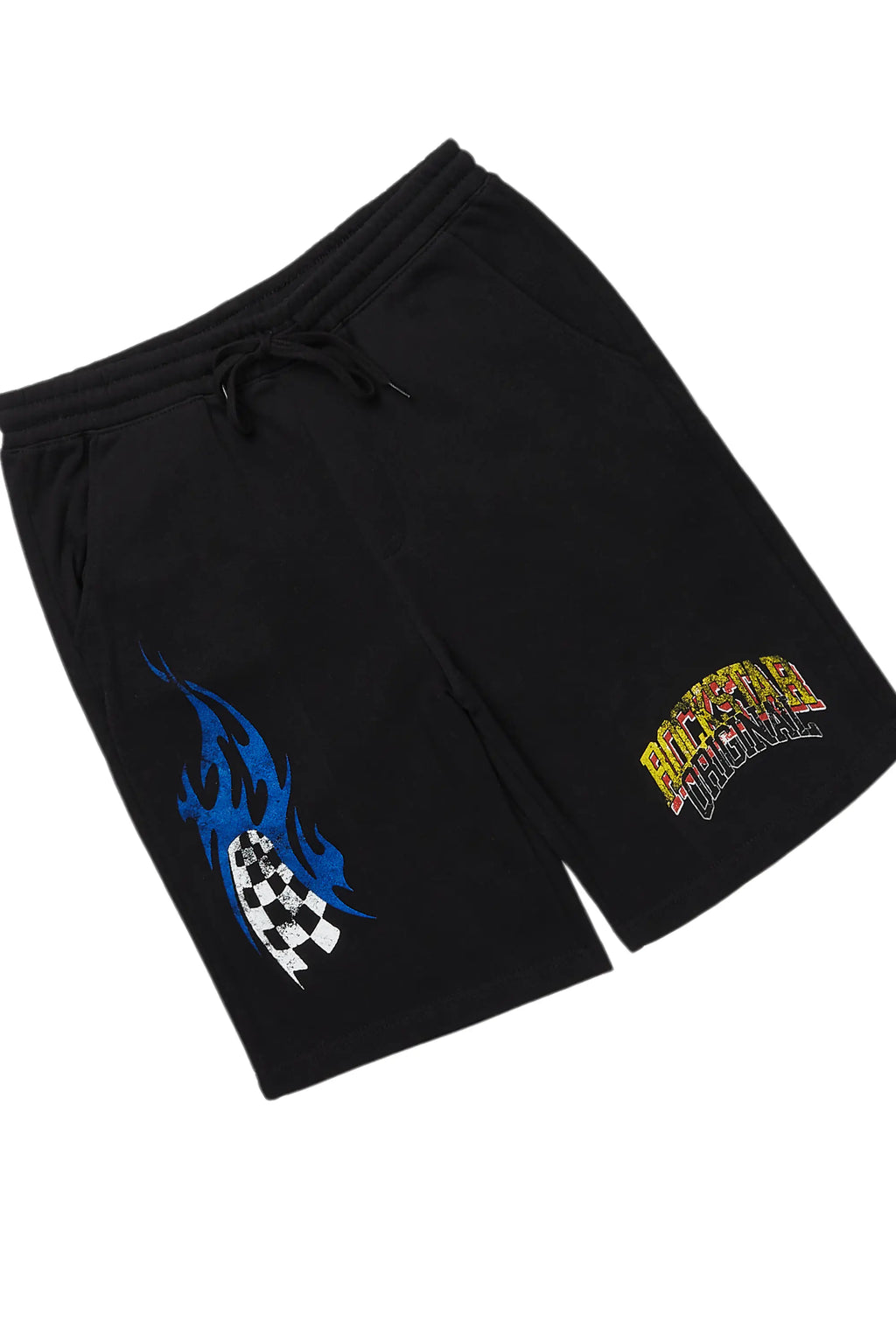 Colorful Race Black T-Shirt Short Set