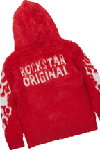 Boys Toshio Red Stacked Flare Knitted Mohair Track Set