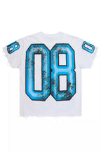 Fields White/Blue Oversized Graphic T-Shirt