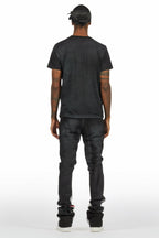 Beno Black/Yellow T-Shirt/Stacked Flare Track Set