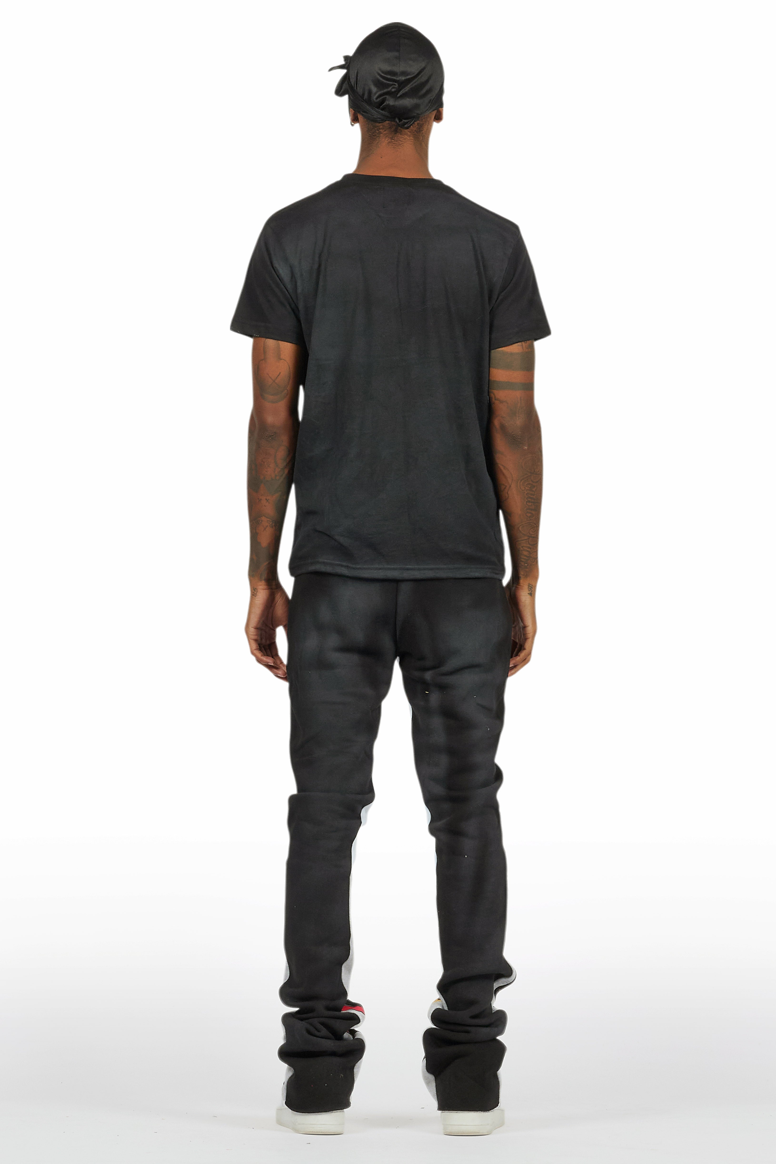 Beno Black/Yellow T-Shirt/Stacked Flare Track Set