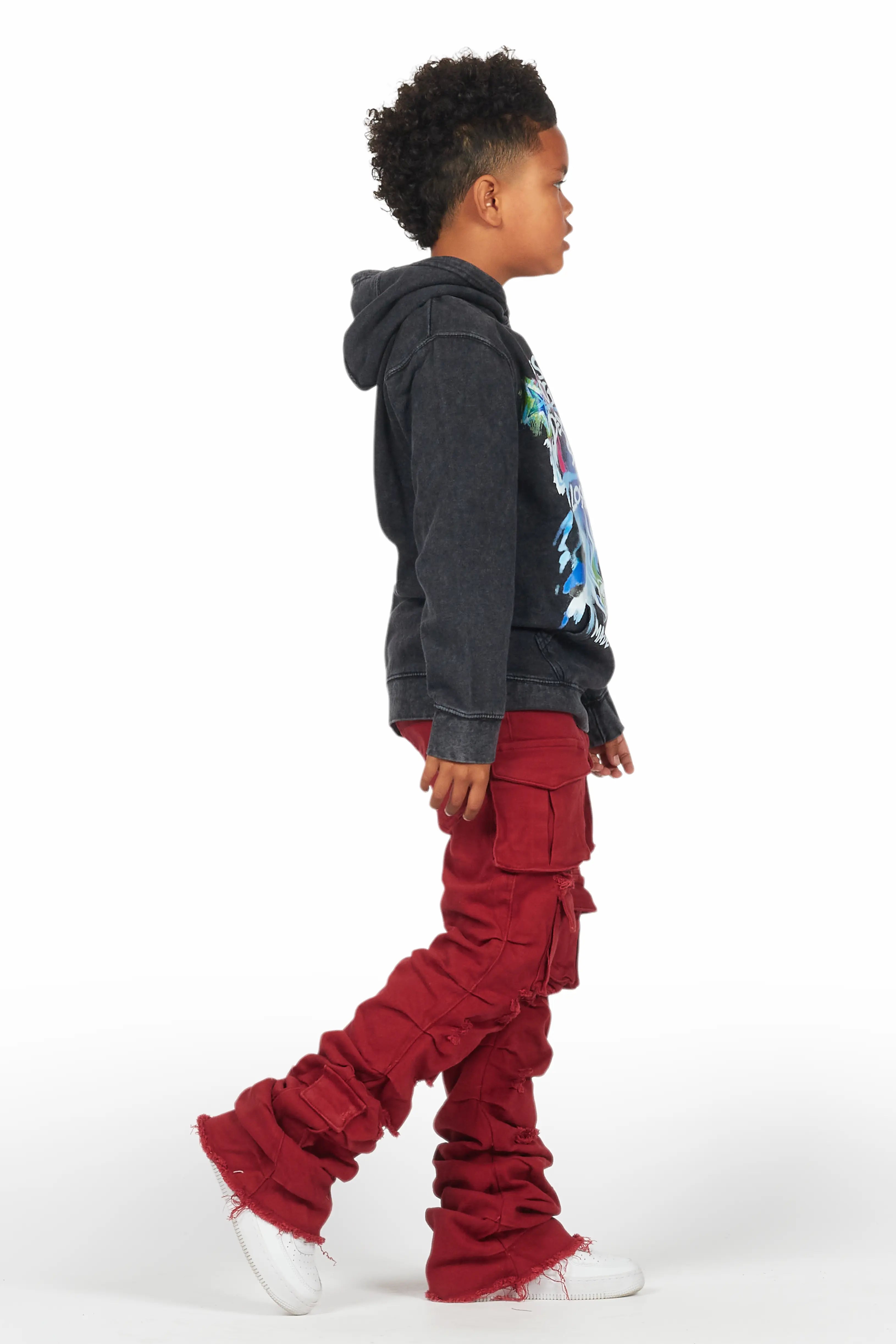 Boys Gentry Red Stacked Flare Jean