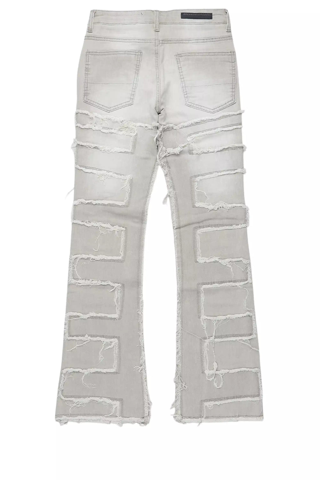 Boys Shake Light Grey Stacked Flare Jean