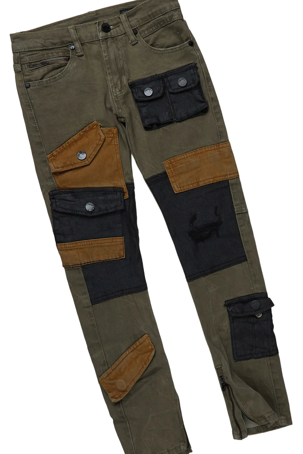 Boys Ward Beige T-Shirt/Patch Cargo Jean