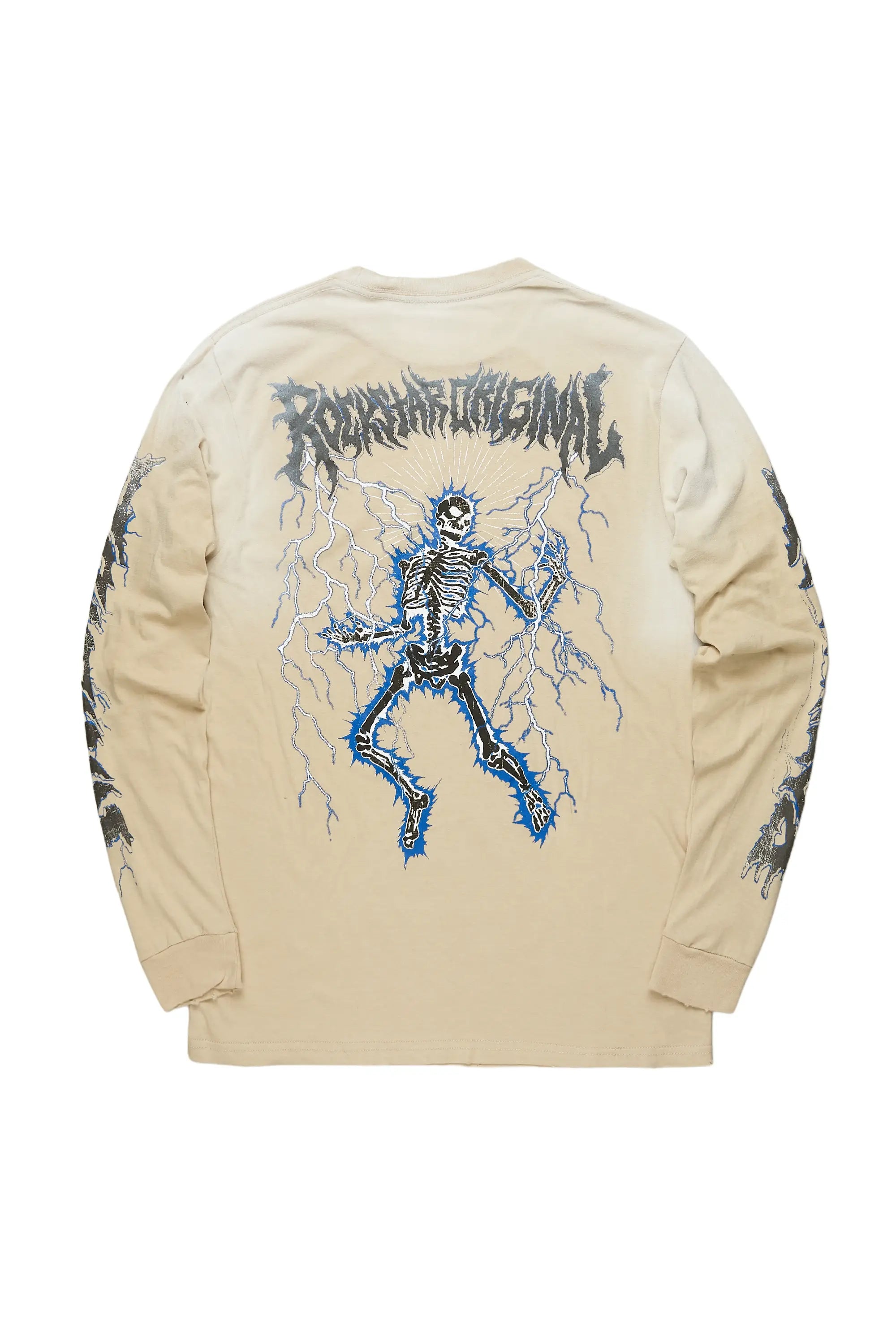 Exodus Beige Long Sleeve Graphic T-Shirt