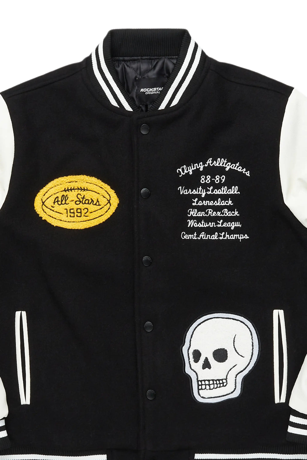 Boys Eisen Black/White Varsity Jacket