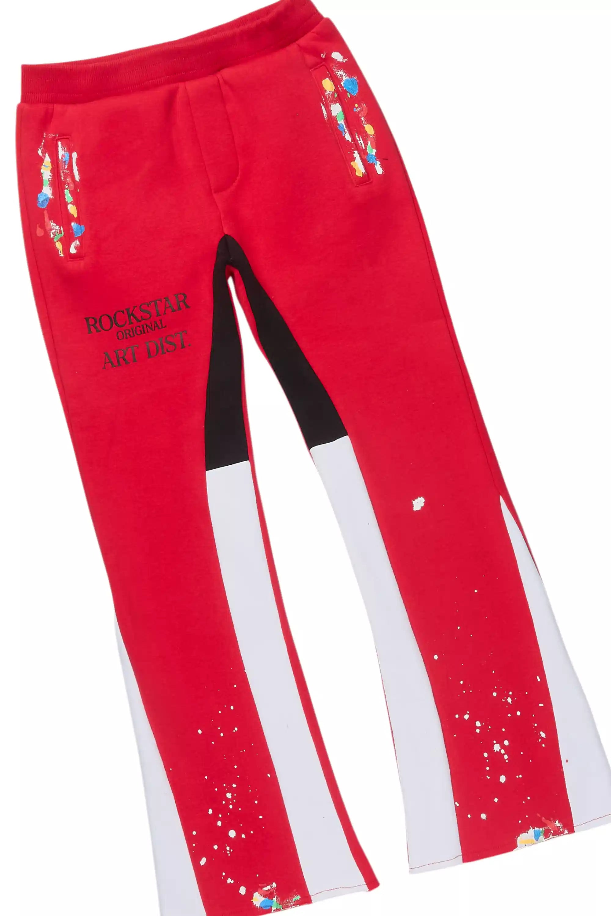 Boys Palmer Red/White Stacked Flare Track Set
