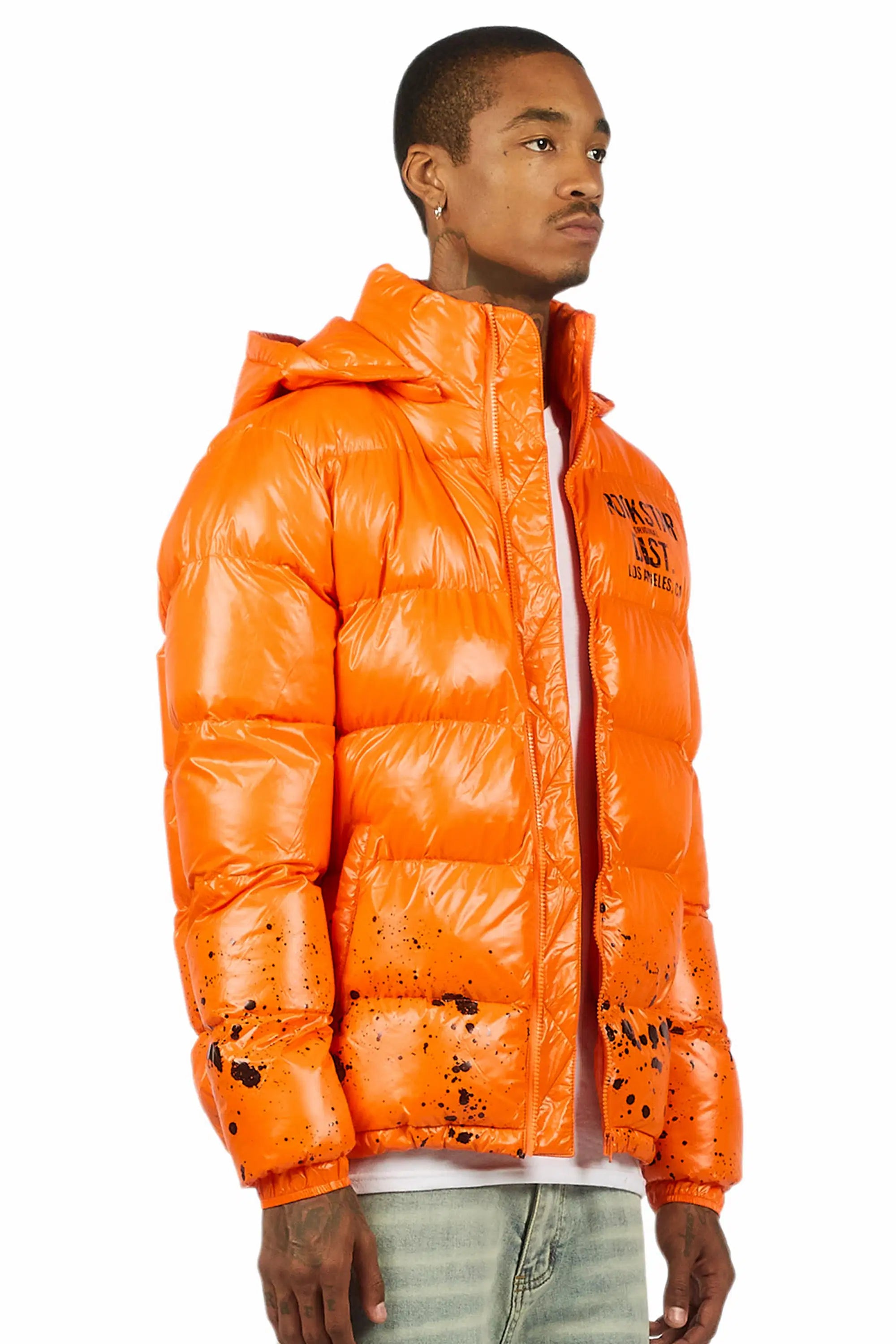 Raffer Orange Heavy Puffer Jacket