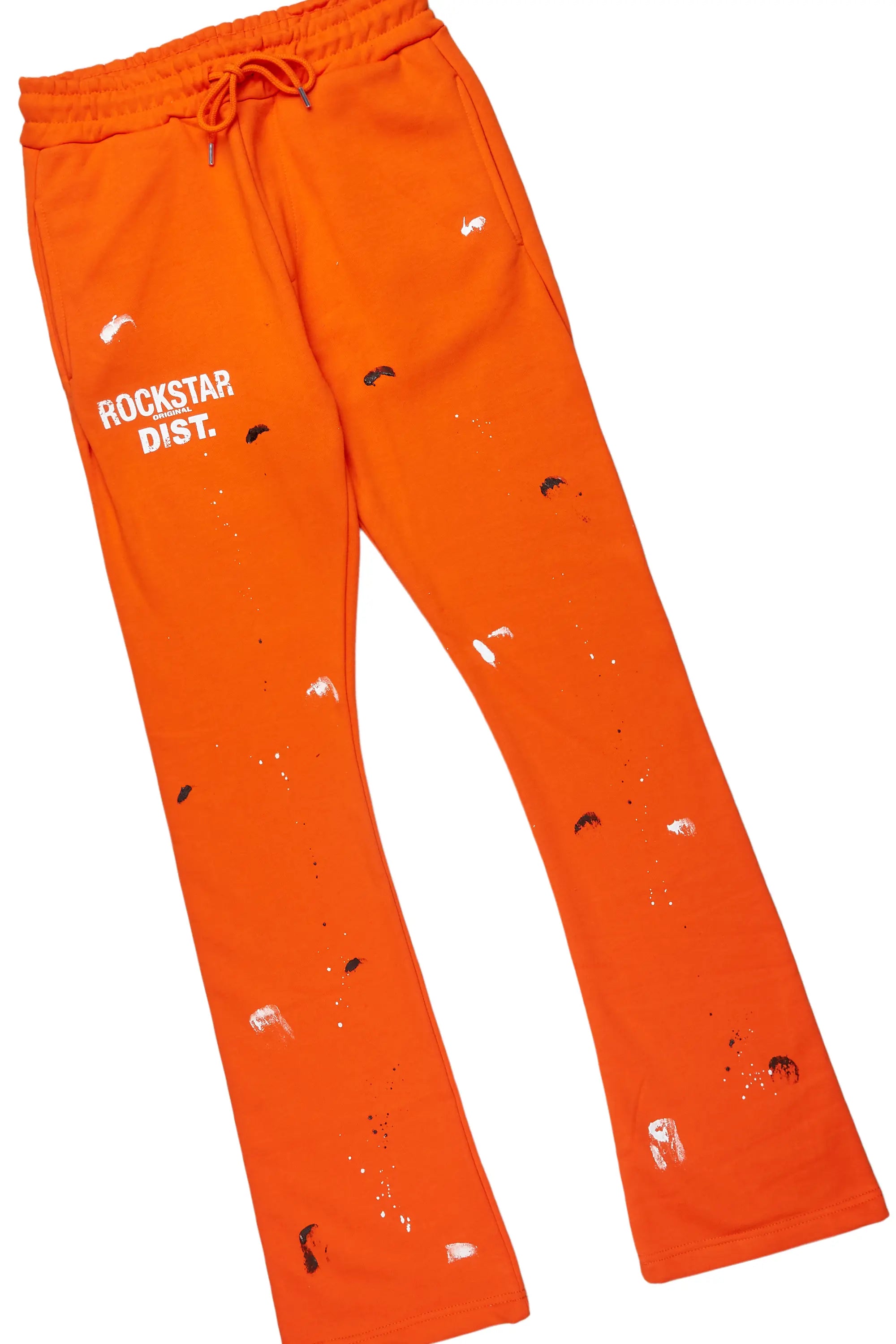 Scottie Black/Orange T-Shirt/Stacked Flare Track Pant Set