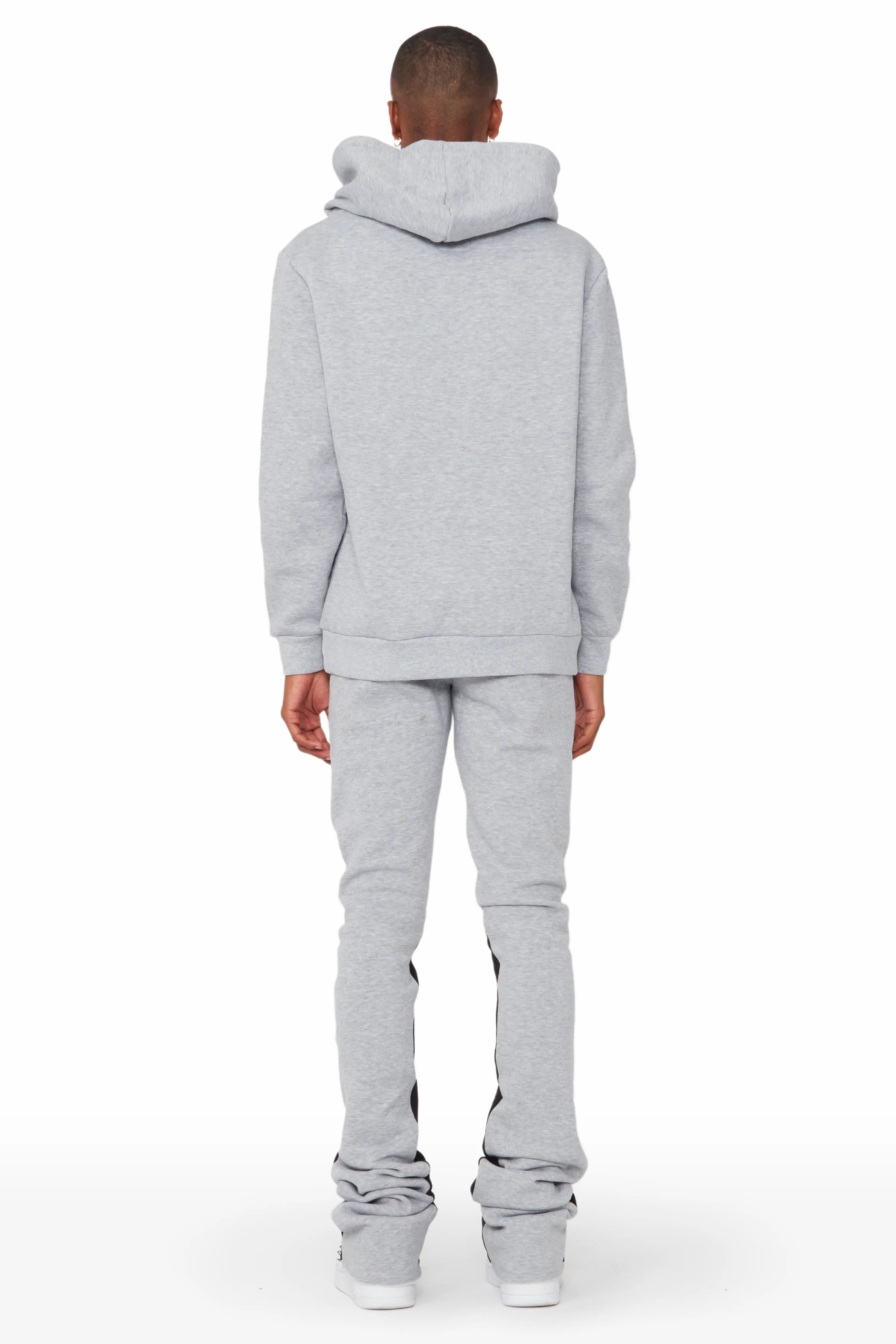 Raffer Grey/White Hoodie/Super Stacked Flare Pant Set