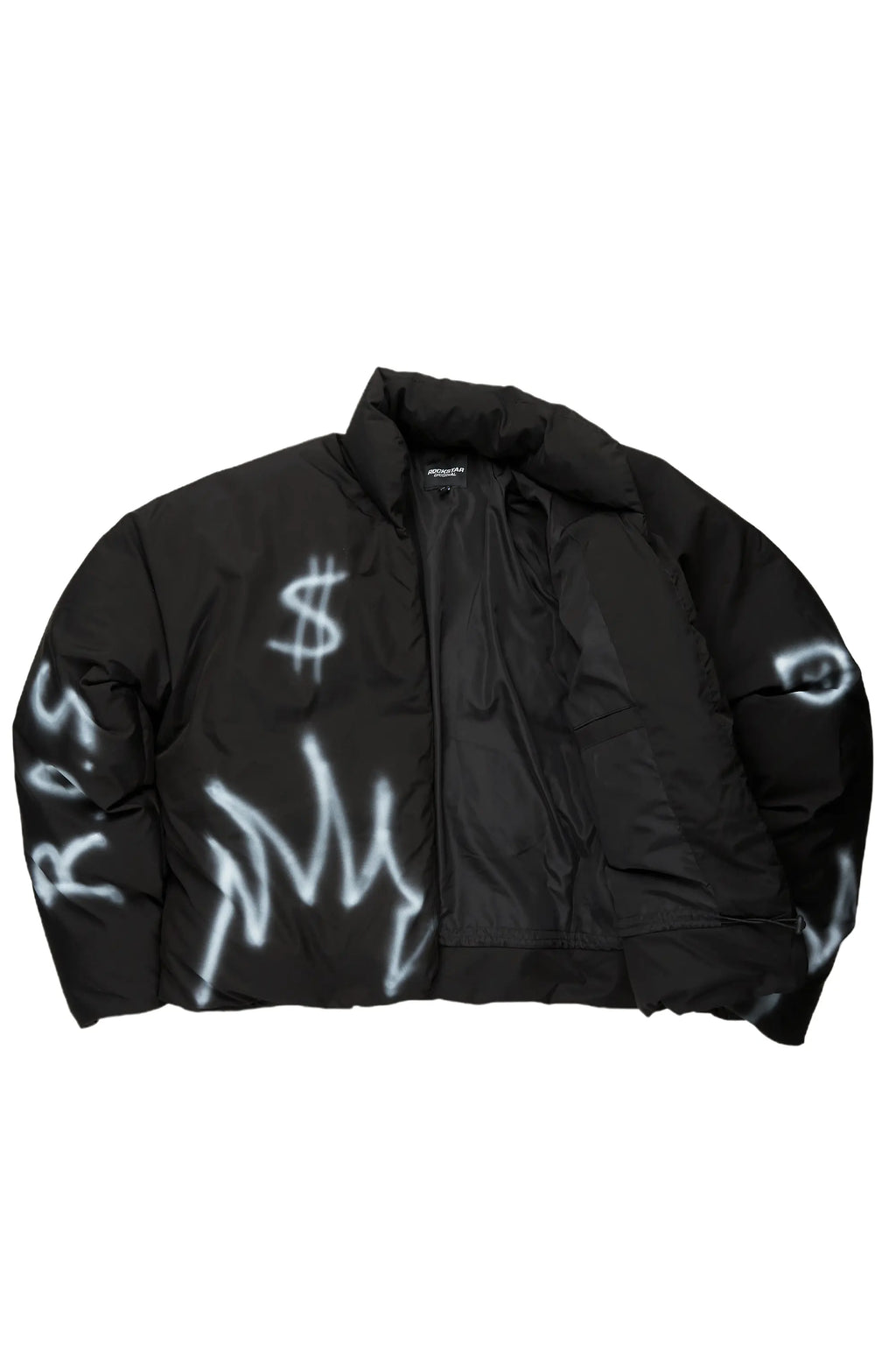 Madok Black Graphic Puffer Jacket