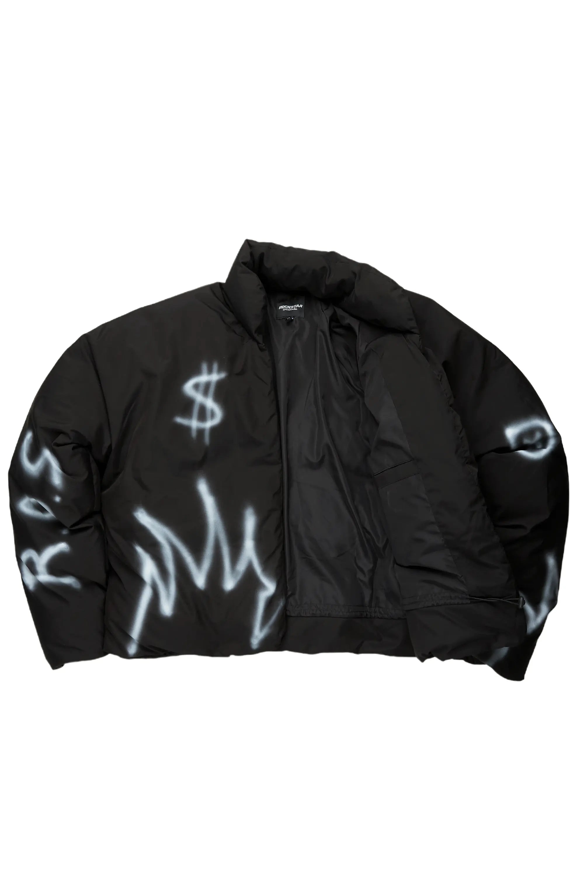 Madok Black Graphic Puffer Jacket
