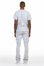 Beno Heather Grey T-Shirt/Stacked Flare Track Set
