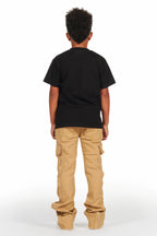 Boys All Seeing Eyes Black/Beige T-Shirt/Stacked Flare Jean Set