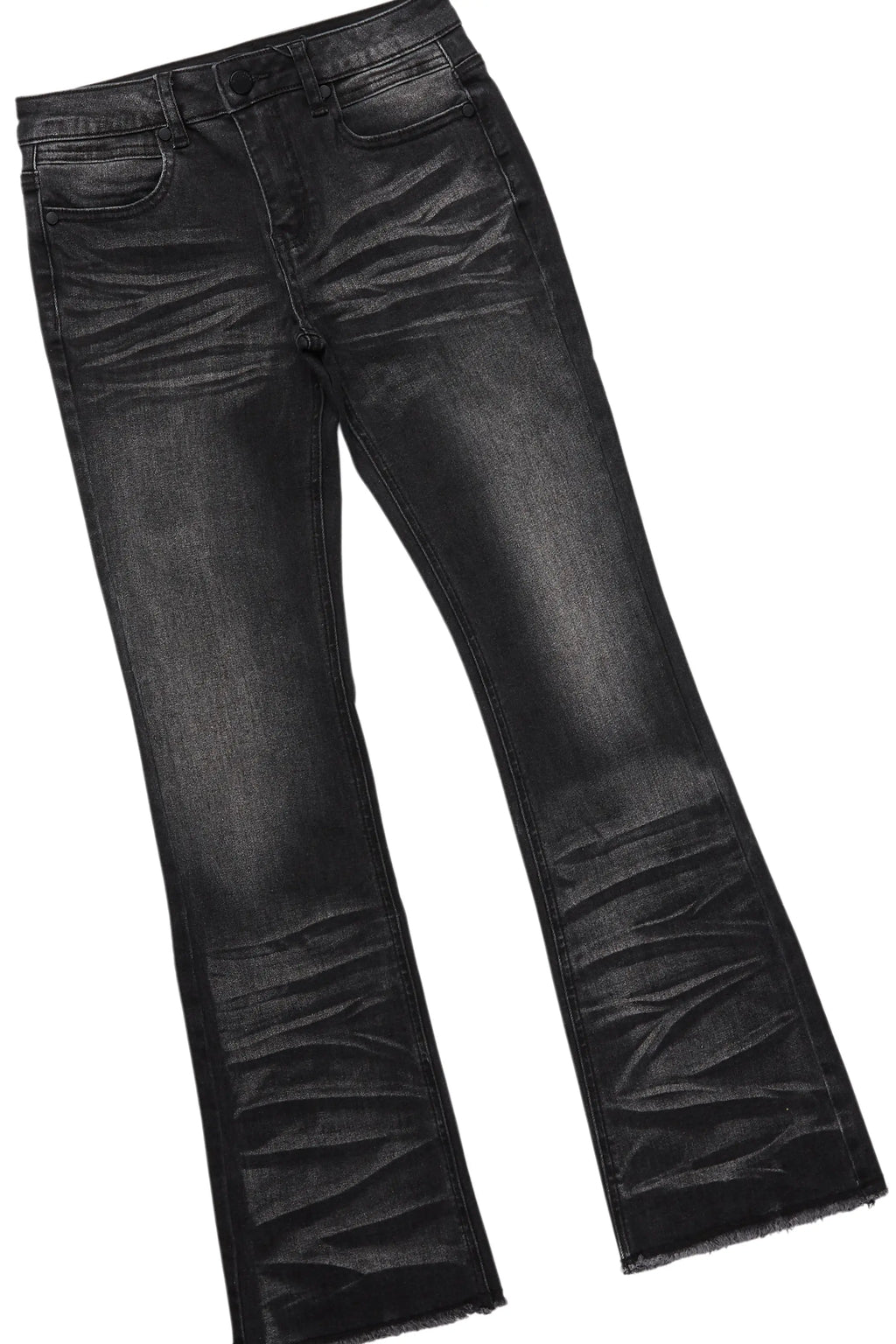 Boys Amos White T-Shirt/Stacked Flare Jean Set