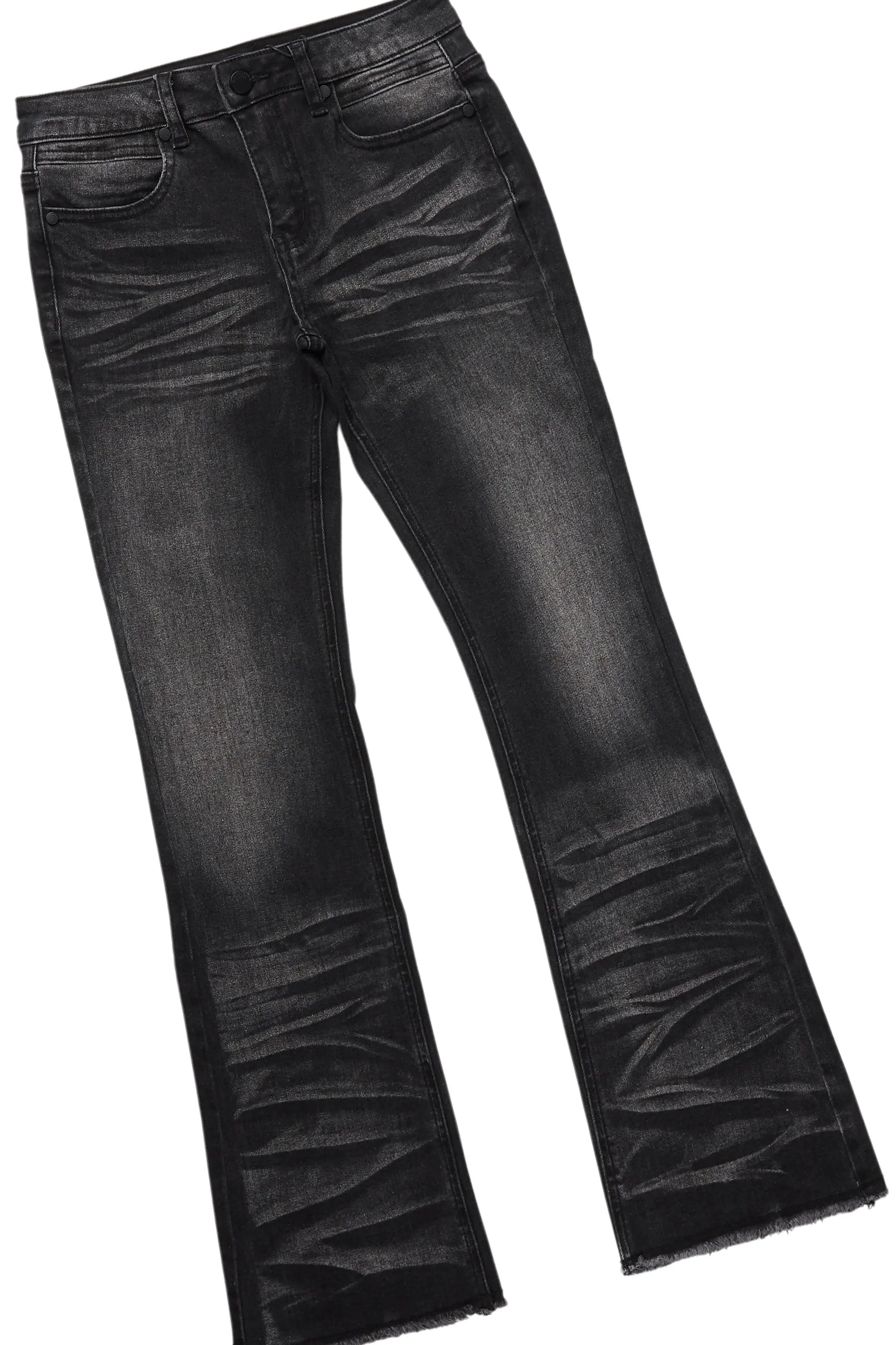 Boys Amos White T-Shirt/Stacked Flare Jean Set