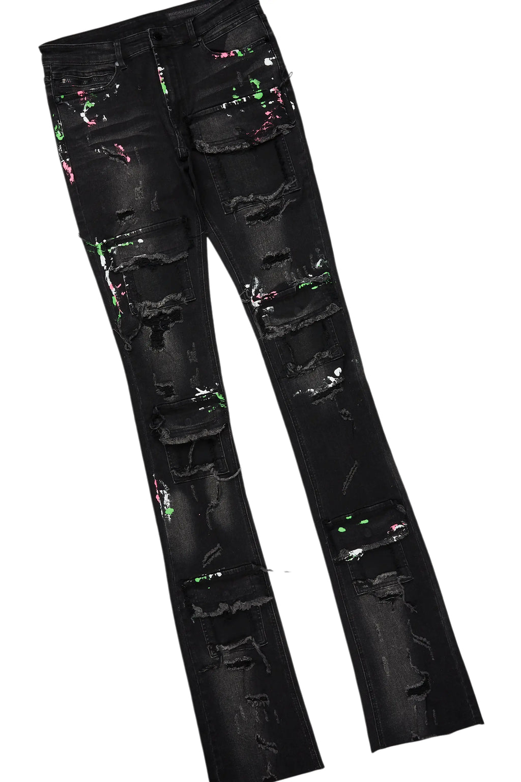 Quito Black Oversized T-Shirt/Super Stacked Flare Jean Bundle