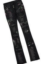 Quito Black Oversized T-Shirt/Super Stacked Flare Jean Bundle