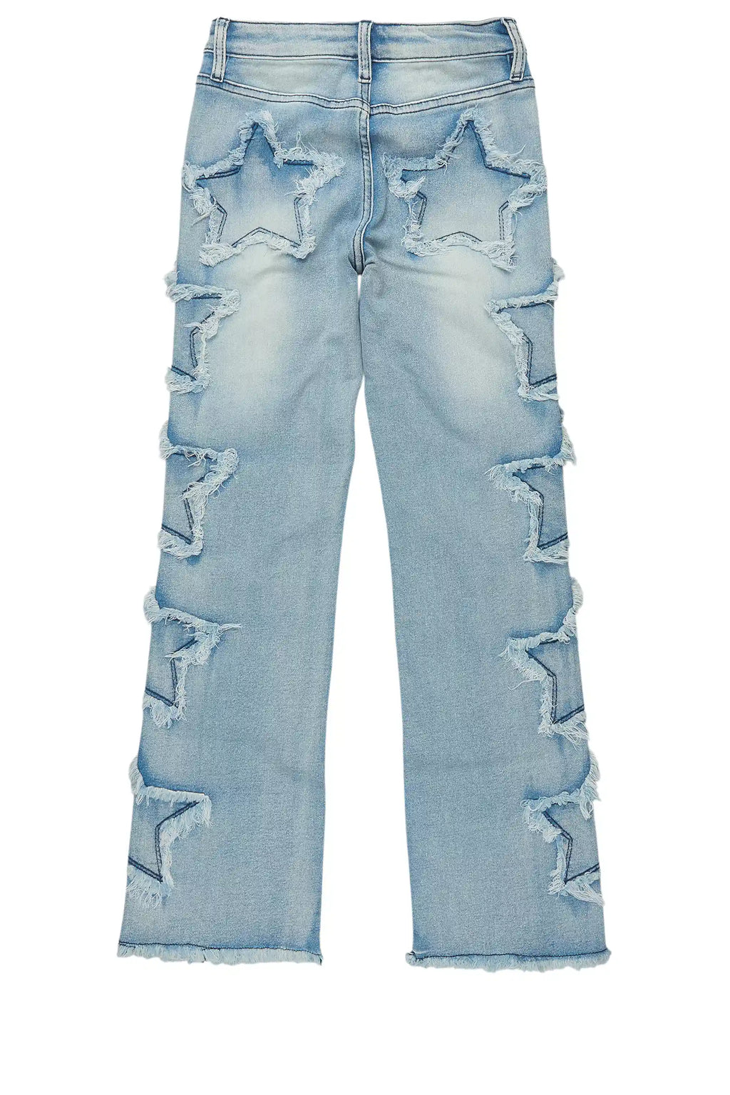 Girls Sinayah Light Wash Stacked Flare Jean