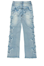 Girls Sinayah Light Wash Stacked Flare Jean