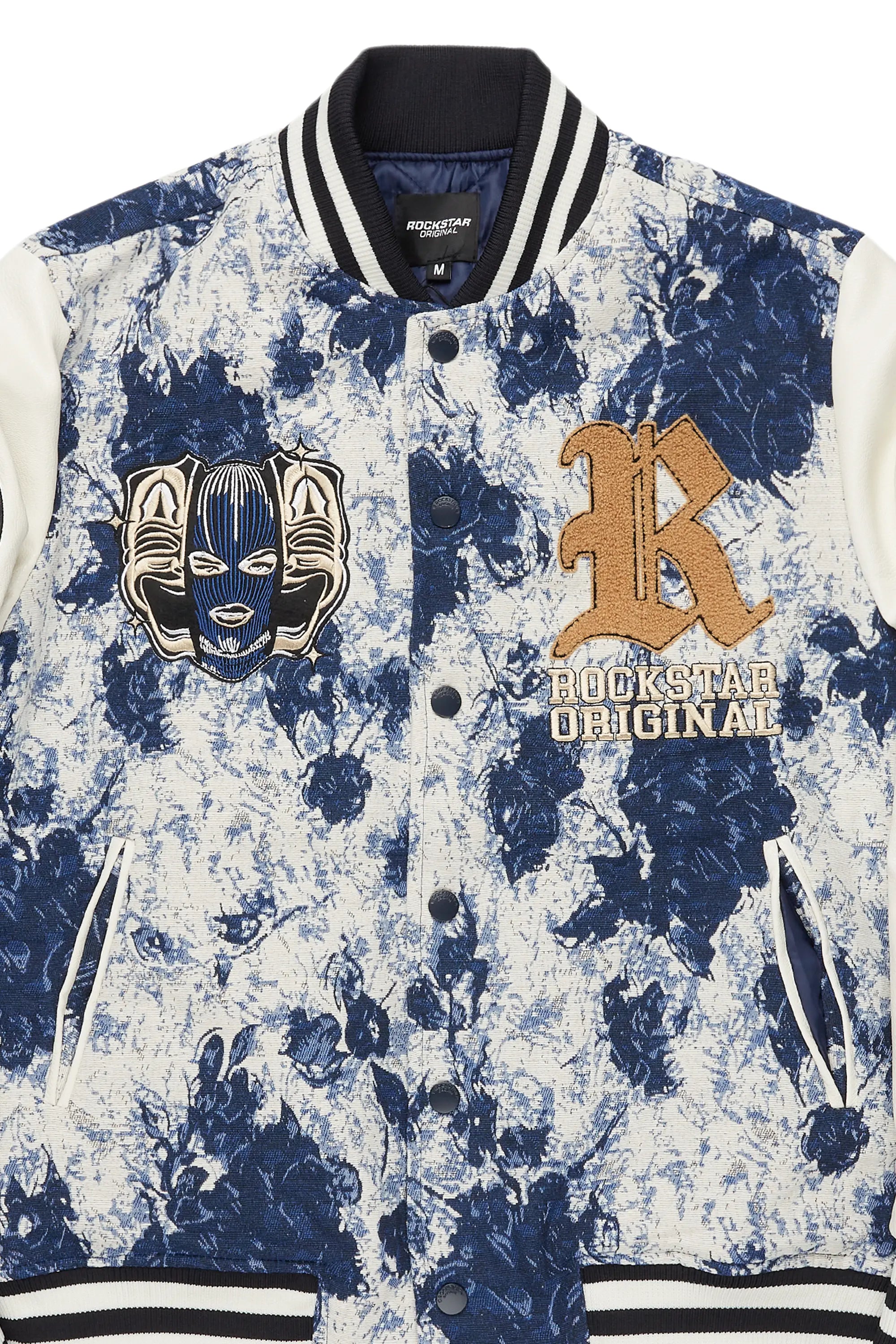 Doron Blue Tapestry Varsity Jacket
