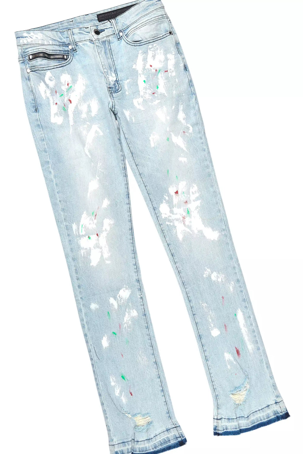 Tarl Blue Oversized T-Shirt/Stacked Flare Jean Set